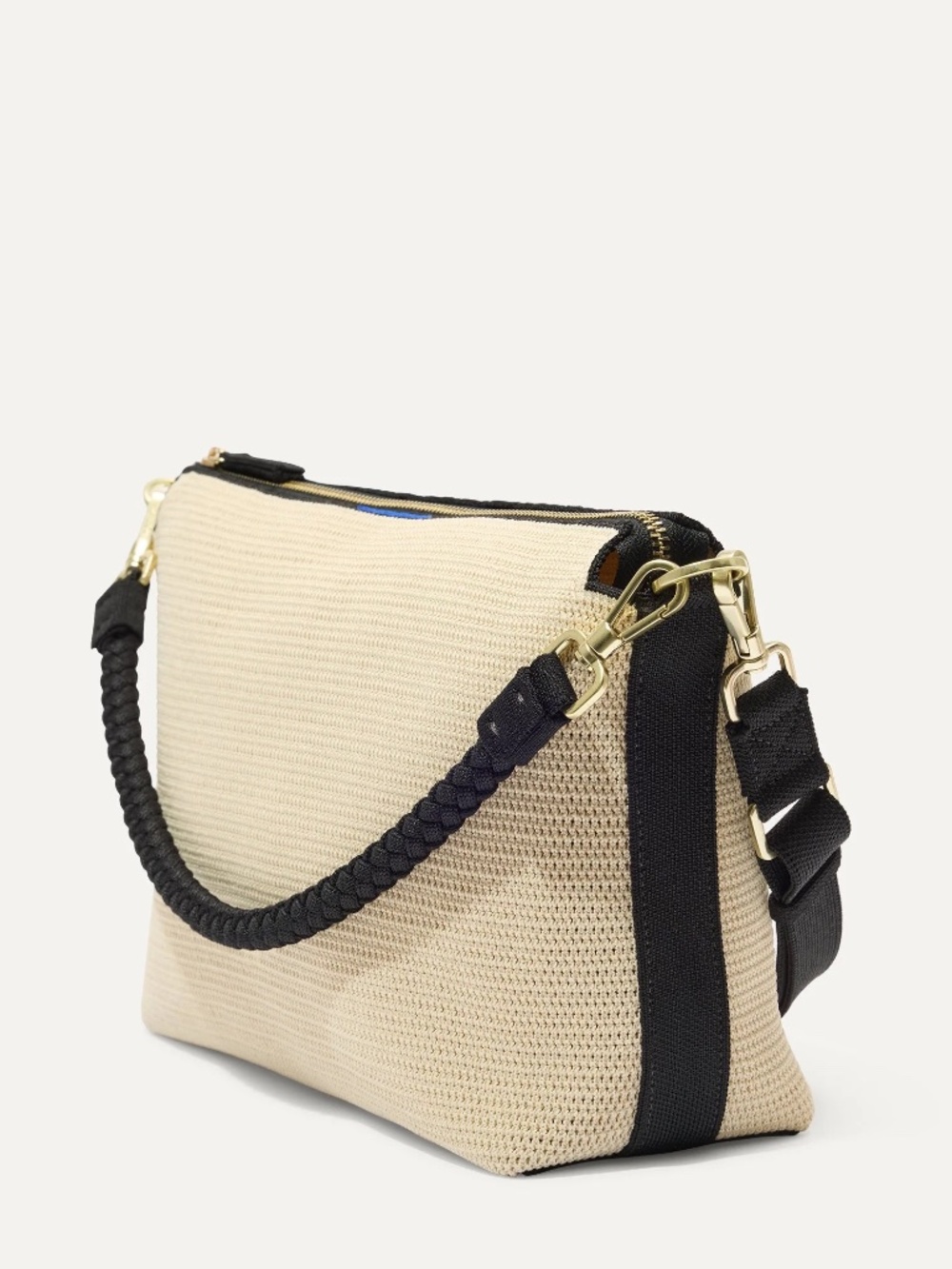 NWT Rothy's Daily Crossbody Black and White Raffia Knit Factory Wrapped